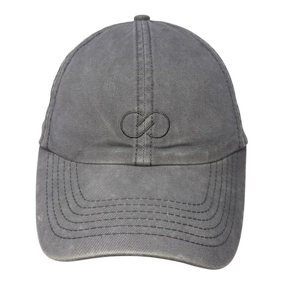 Unbranded Slideback Baseball Hat Gray One Size Solid Embroidered Logo - Picture 1 of 9